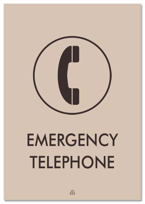 "Emergency Telephone" Sign w/Symbol[Interior / Exterior]